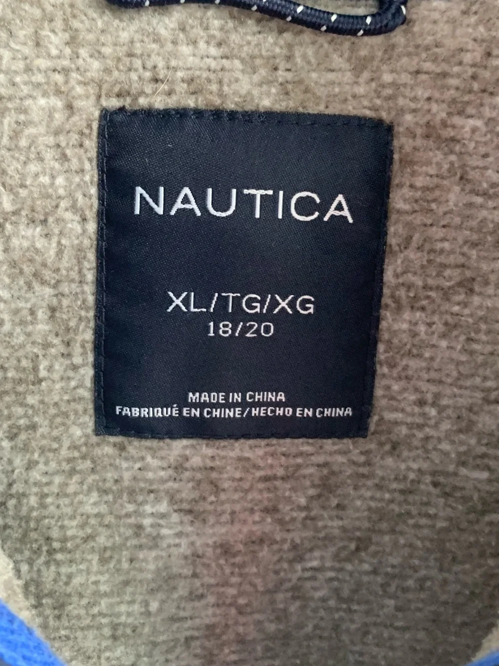 Nautica Knit Jacket Heathered Grey Navy Full Zip Logo Soft Warm Kids Boys XL